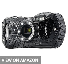 Ricoh WG-50 16MP Waterproof Still/Video Camera Digital with 2.7" LCD, (Black)